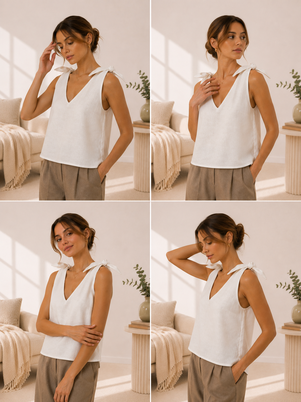 V Neck Shoulder Tie Top Sewing Pattern