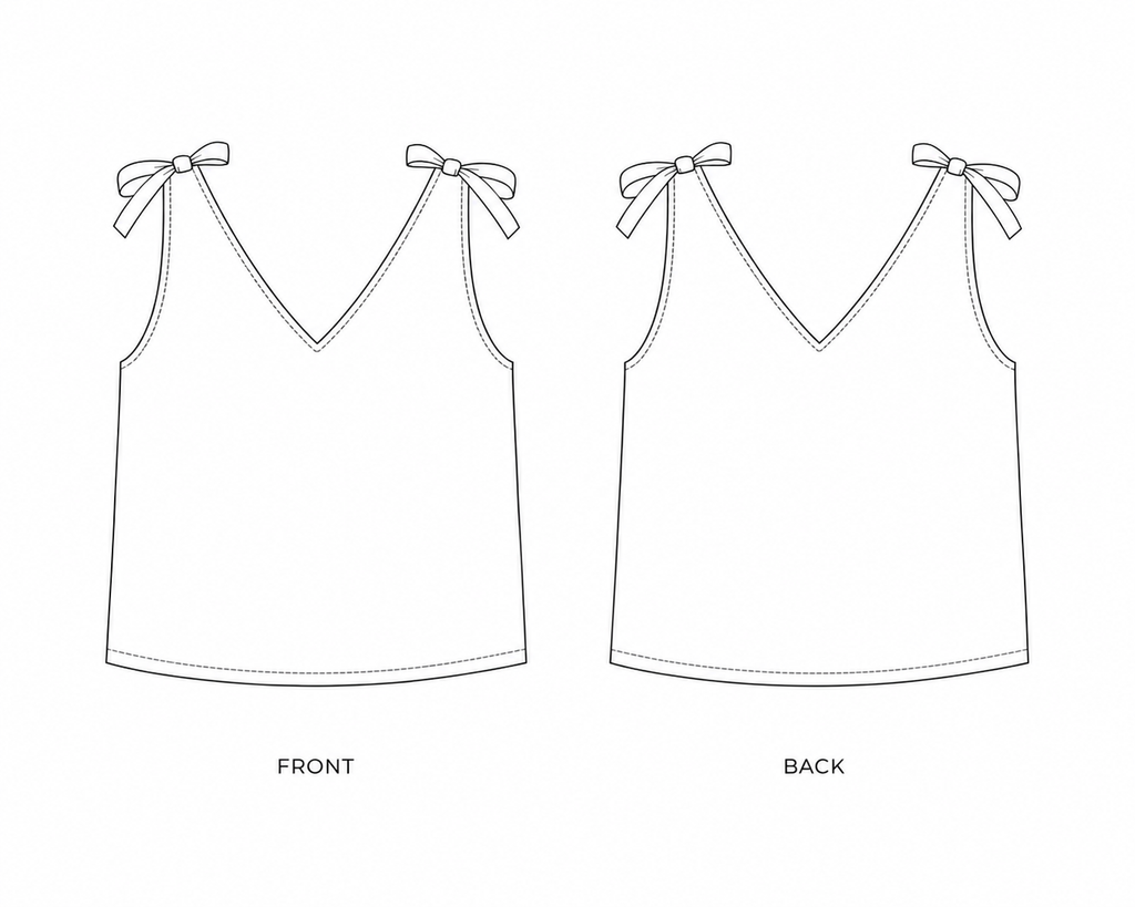 V Neck Shoulder Tie Top Sewing Pattern
