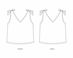 V Neck Shoulder Tie Top Sewing Pattern