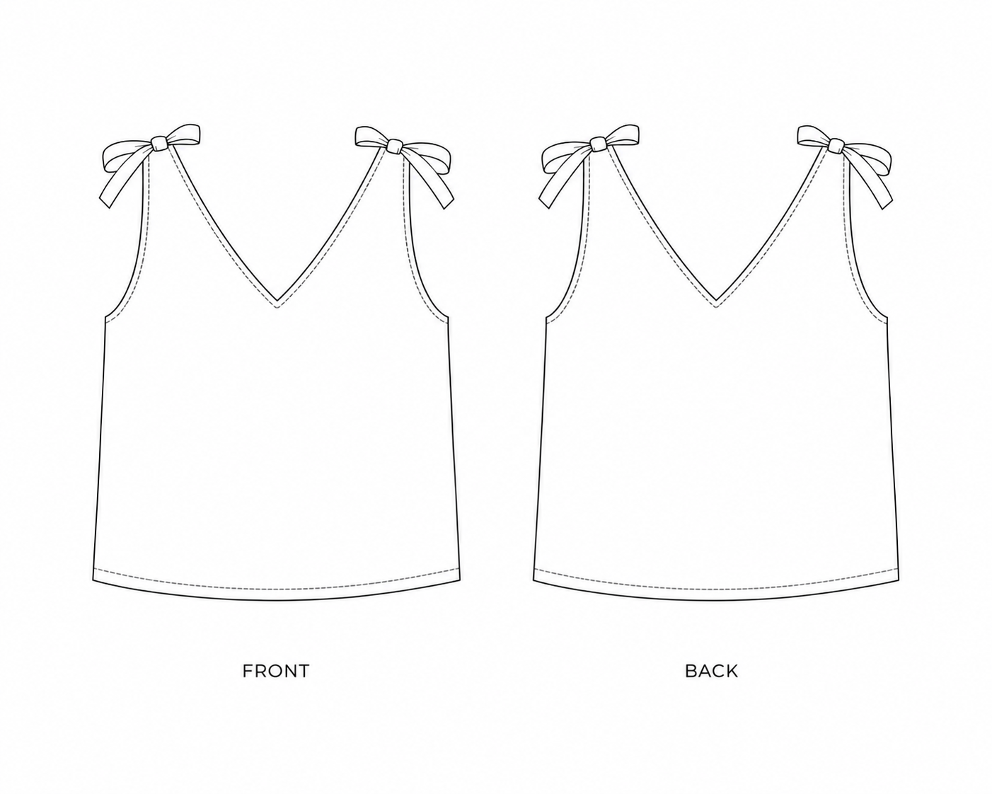 V Neck Shoulder Tie Top Sewing Pattern