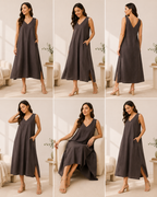 V Neck Maxi Dress Sewing Pattern