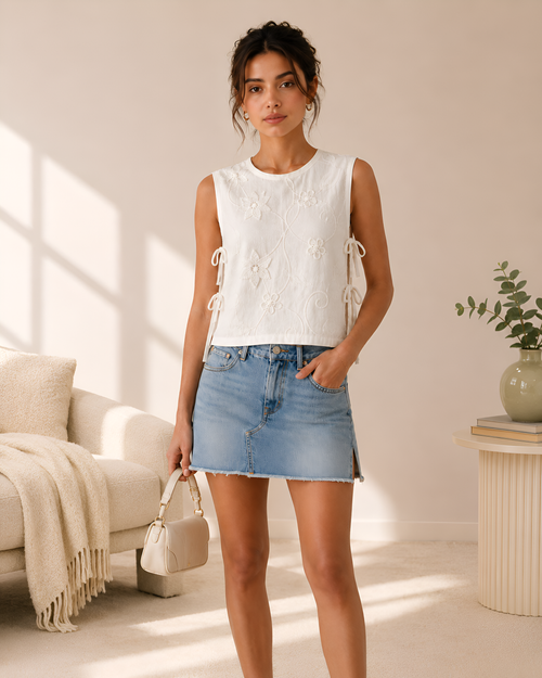Easy Tie Side Blouse Sewing Pattern, Sleeveless Summer Top Pdf