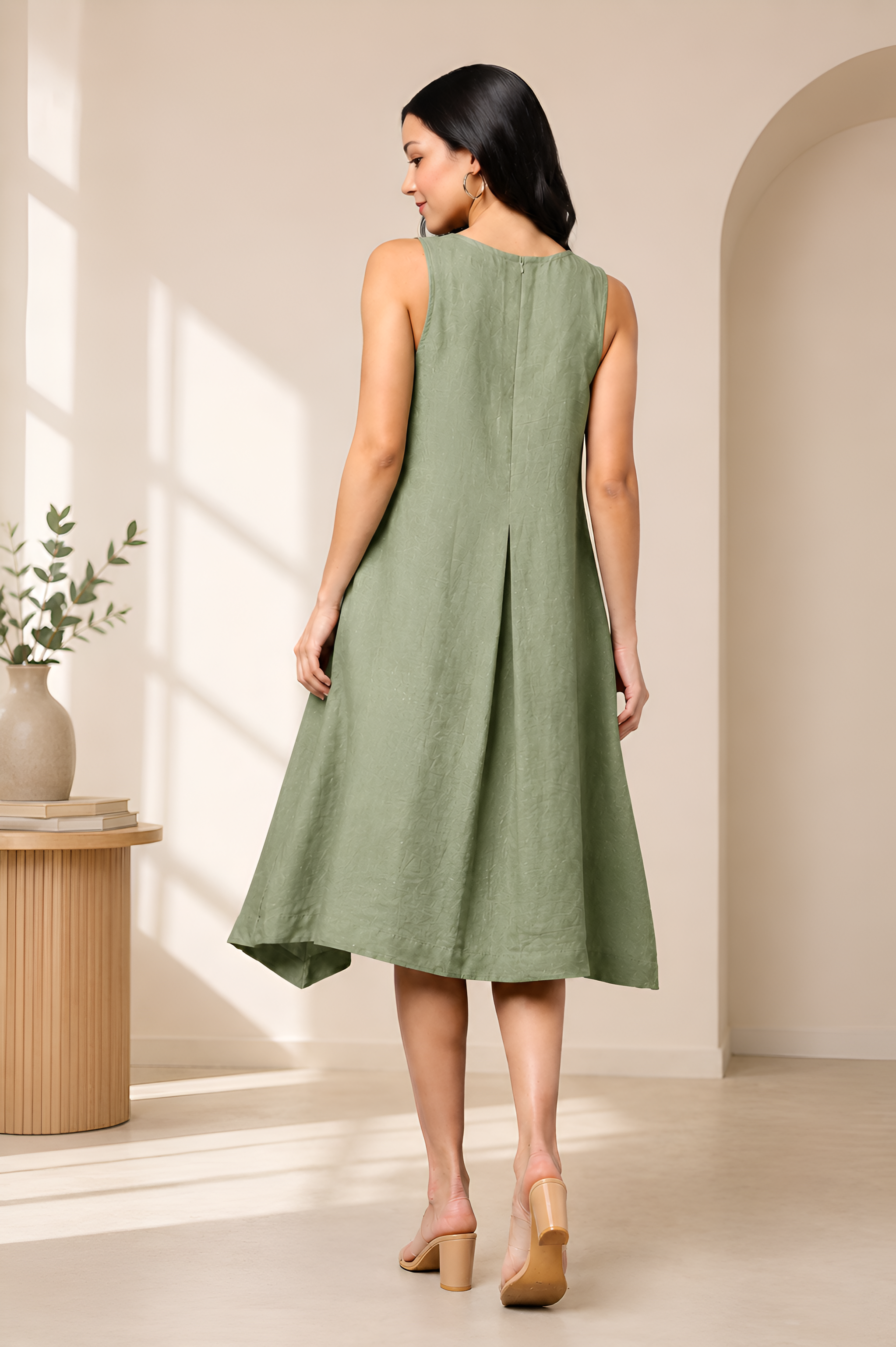 Easy Sleeveless Linen Dress Sewing Pattern, Loose Fit Summer Dress Pdf