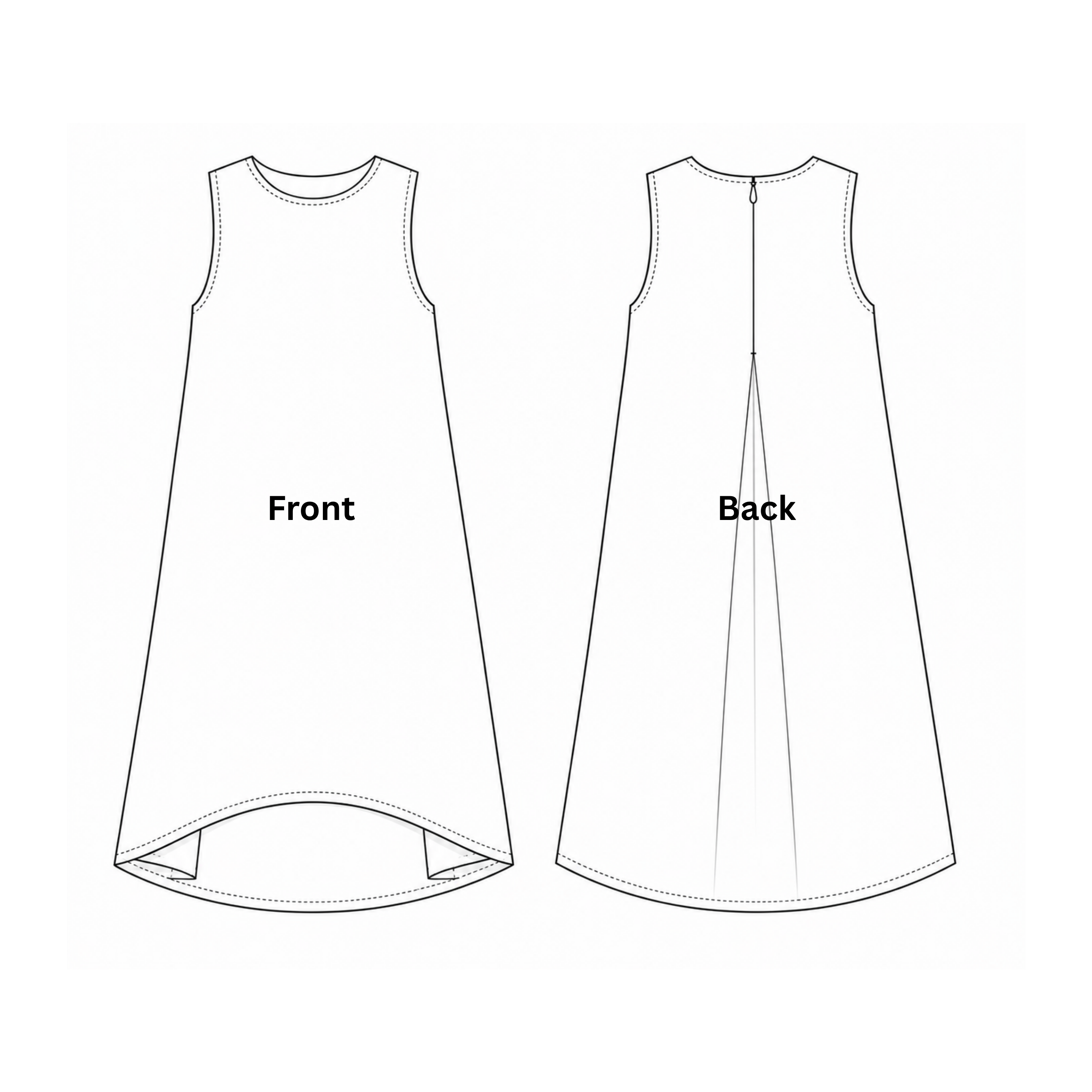 Easy Sleeveless Linen Dress Sewing Pattern, Loose Fit Summer Dress Pdf – sewdhaagapatterns