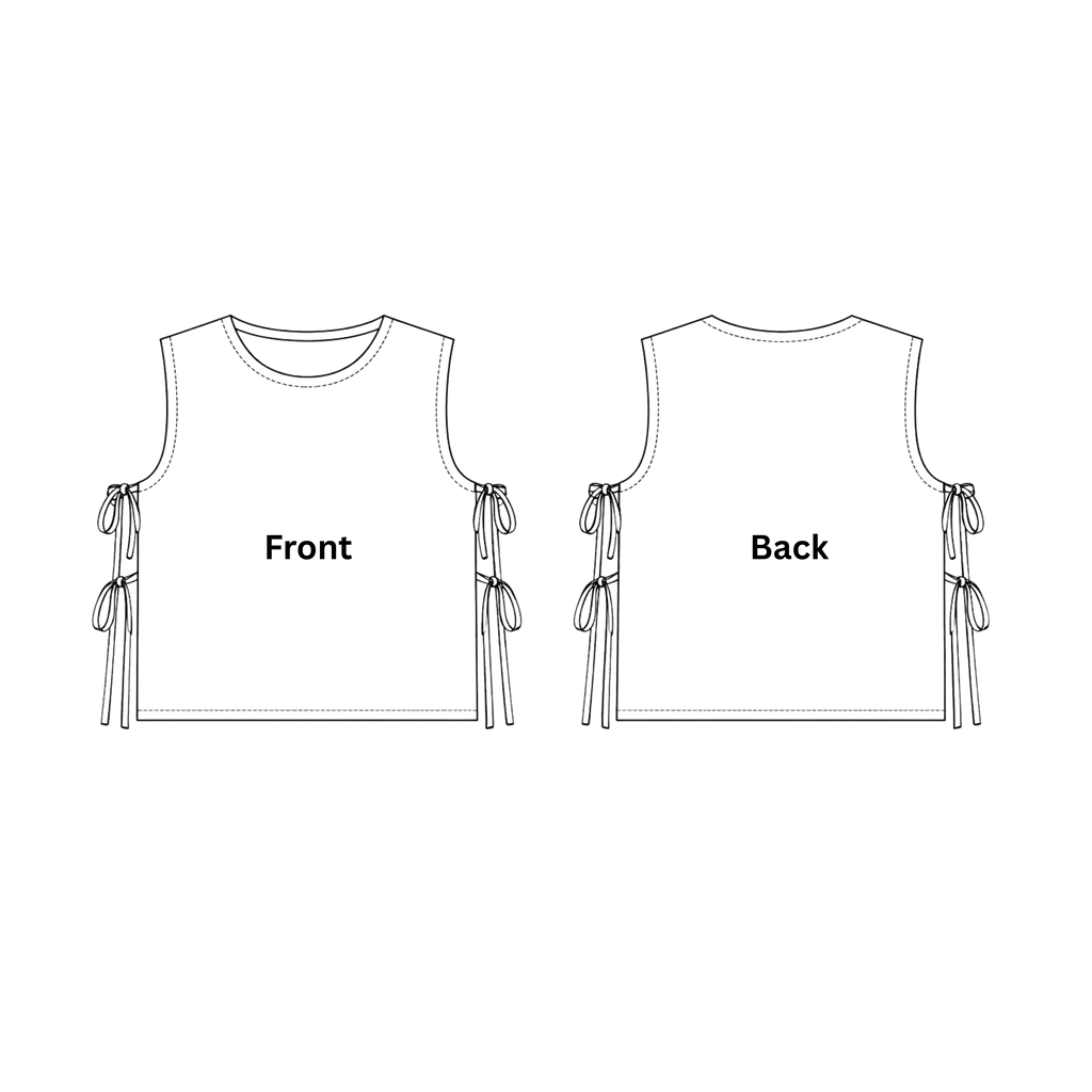 Easy Tie Side Blouse Sewing Pattern, Sleeveless Summer Top Pdf, Instant Download