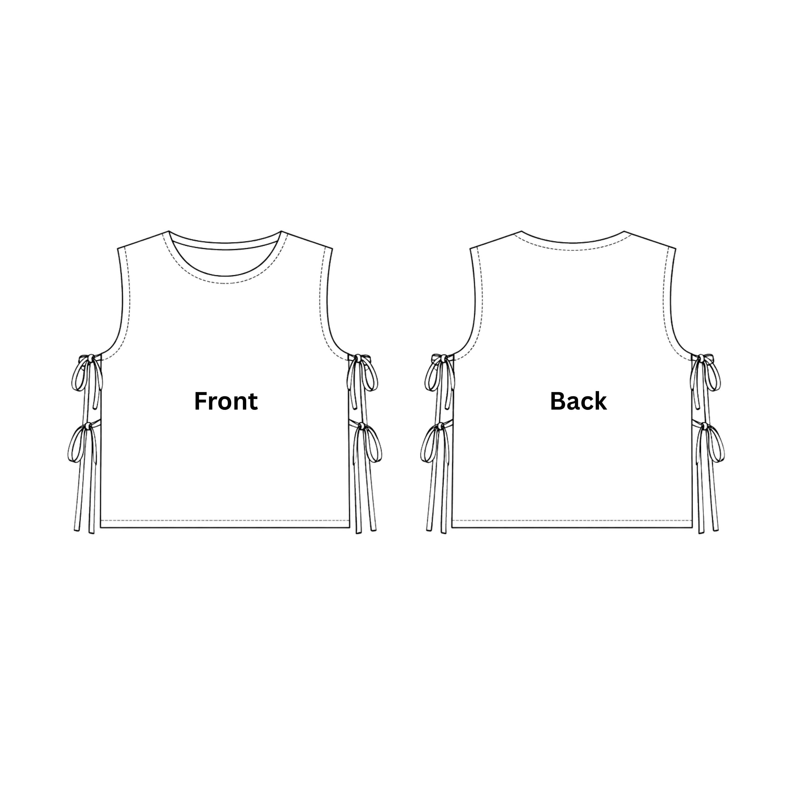 Easy Tie Side Blouse Sewing Pattern, Sleeveless Summer Top Pdf, Instant Download