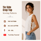 Easy Tie Side Blouse Sewing Pattern, Sleeveless Summer Top Pdf, Instant Download
