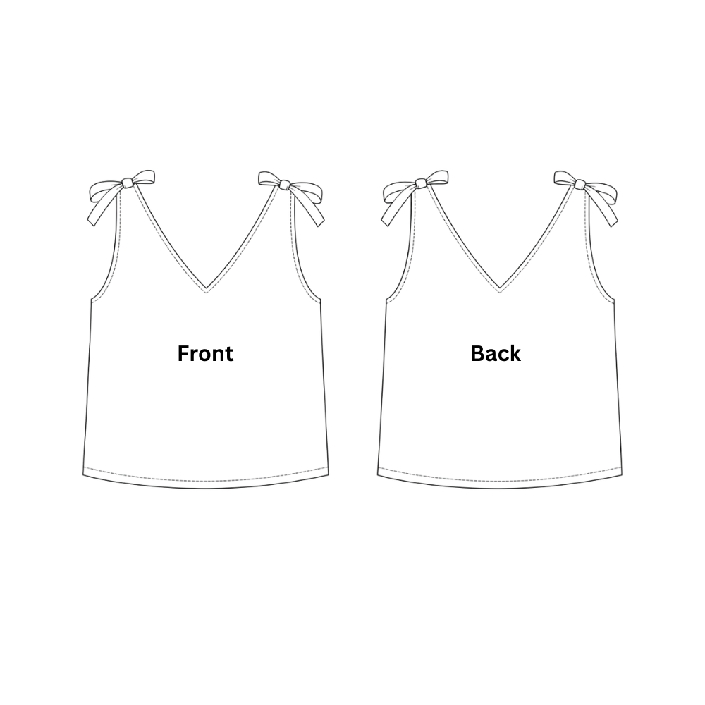 V Neck Shoulder Tie Top Sewing Pattern
