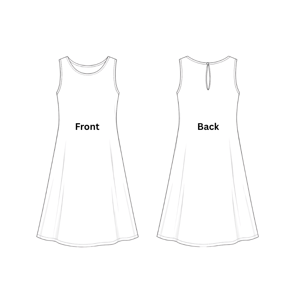 Easy Round Neck Linen Midi Dress Sewing Pattern